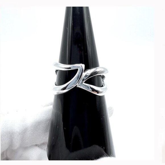 New 925 STERLING SILVER Abstract Ring Size 8 - Picture 3 of 6